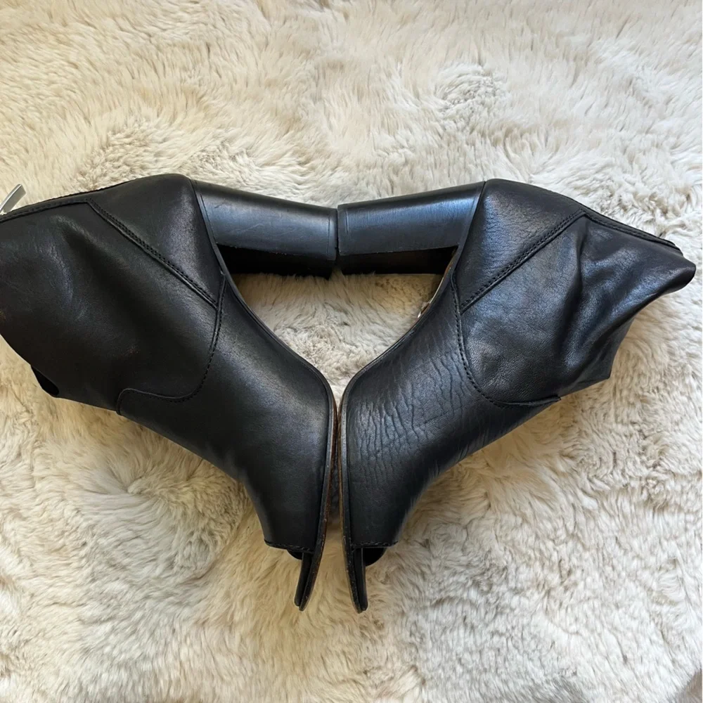 Cordani Black Peep Toe Ankle Booties